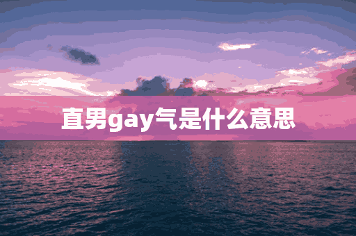 直男gay气是什么意思